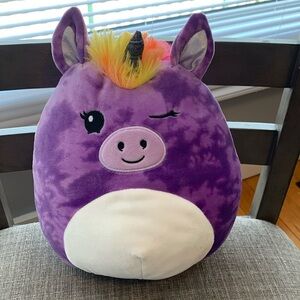 Squishmallow Winking Purple Rainbow Unicorn plush